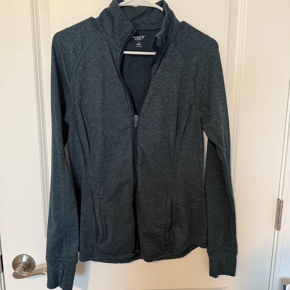 Old Navy Heather Teal Full-Zip Jacket